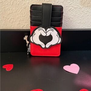 Loungefly Disney Mickey Mouse Heart Hands Card Holder RARE
